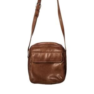 Vintage Y2K Wilson's Leather Cross Body Messenger Bag Brown Satchel Purse